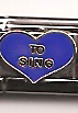 Love to sing - blue heart enamel Italian charm - Click Image to Close